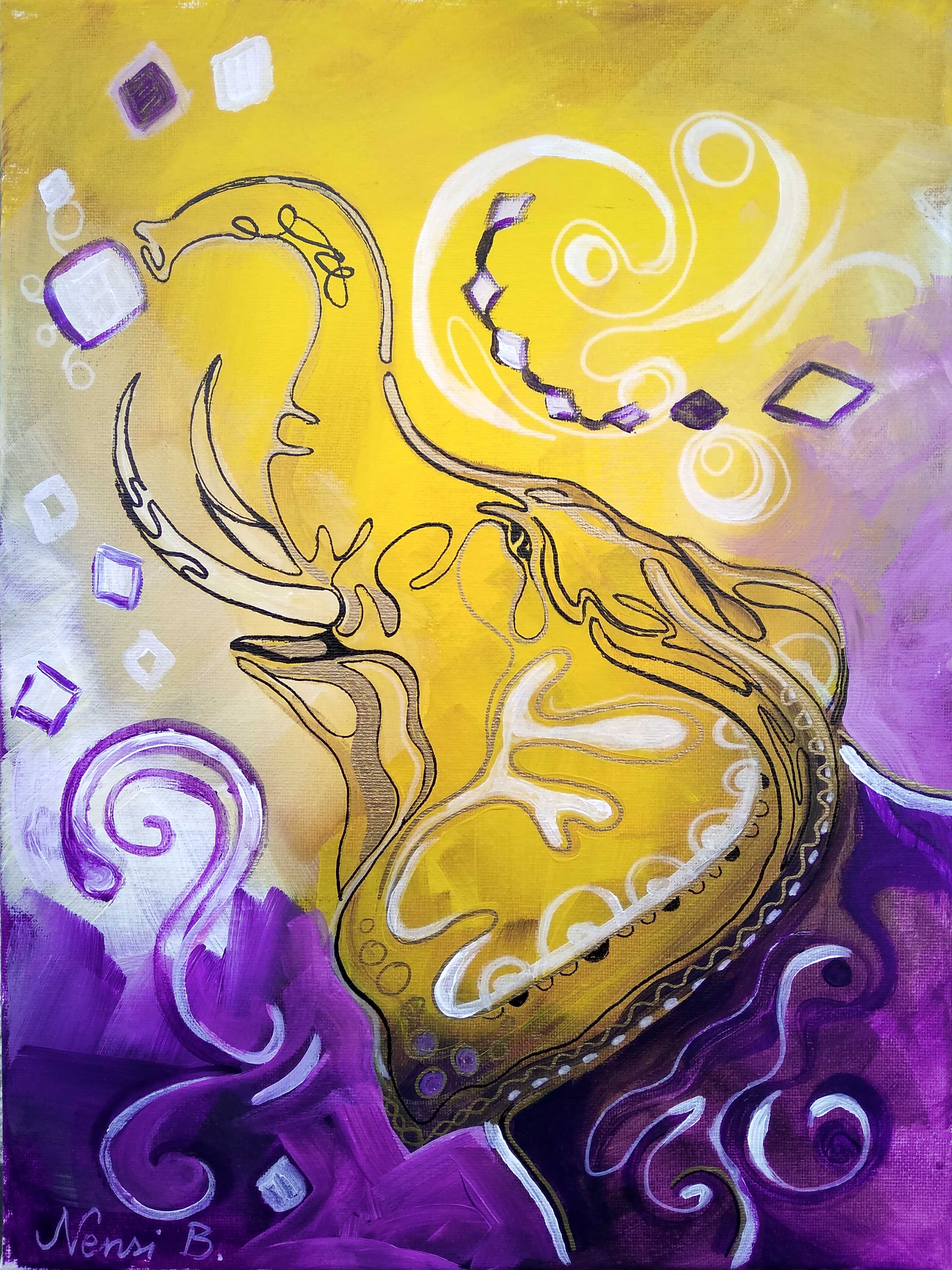 slika na platnu s akrilnim bojama